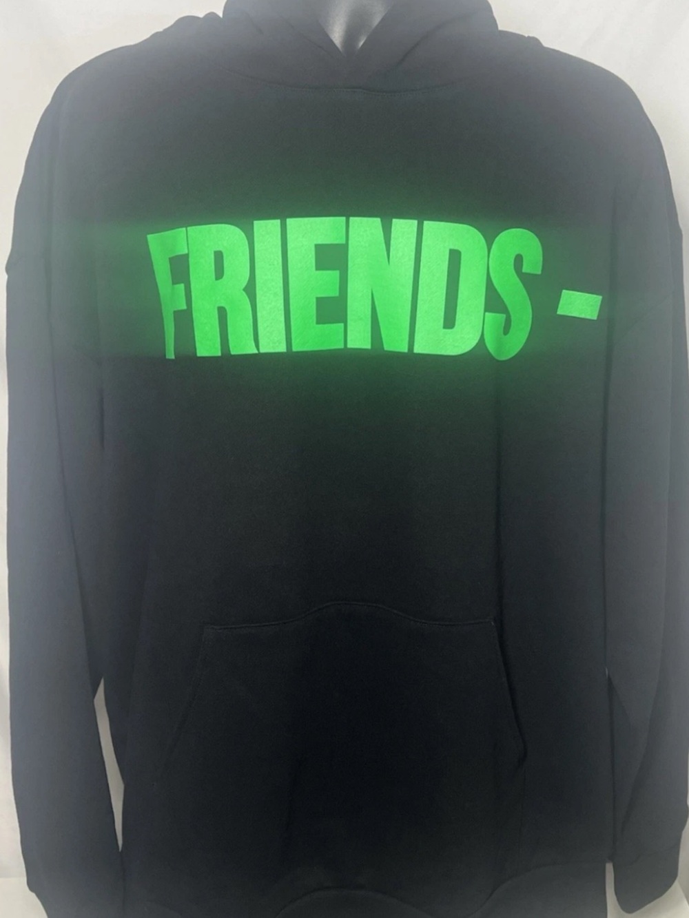Size XXL-Vlone Friends Hoodie Black/Green QR Authentication Thru CERTILOGO